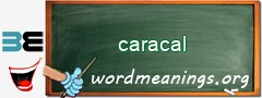 WordMeaning blackboard for caracal